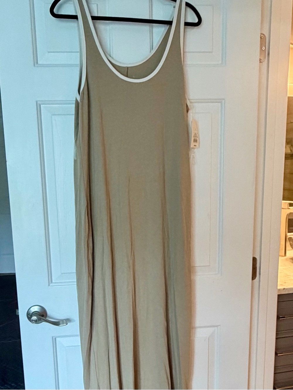 a new day Taupe Maxi Tank Dress with Cream Trim